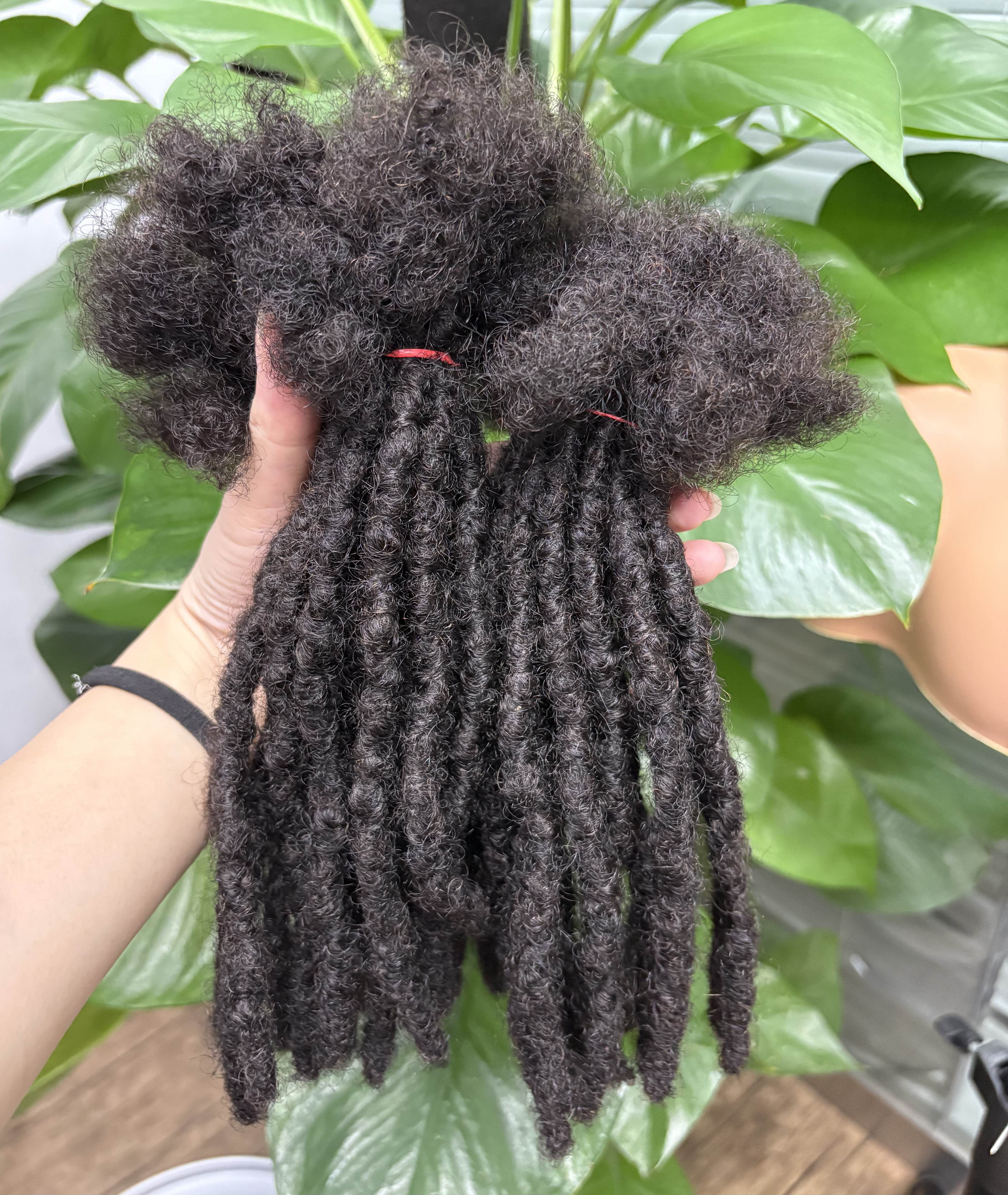Extensions de cheveux humains Dreadlock 8 pouces 0.6cm d'épaisseur Locs Inter Extensions pour femmes hommes enfants Locs permanents entièrement faits à la main