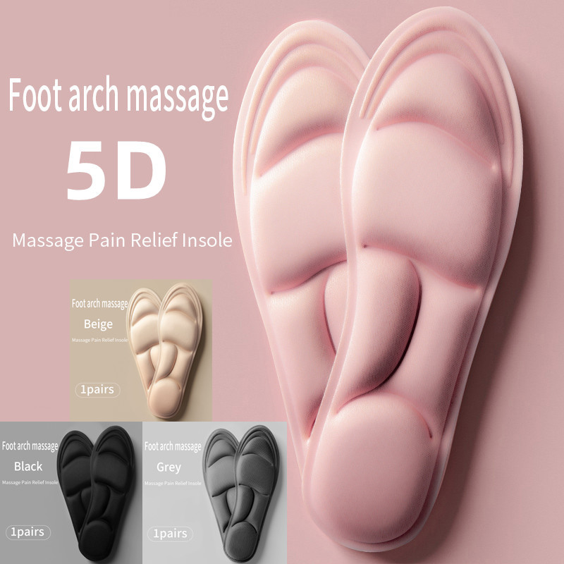 Plantillas de espuma viscoelástica de masaje 5D para zapatos, suela, cojín transpirable, plantillas deportivas para correr, plantilla suave y cómoda