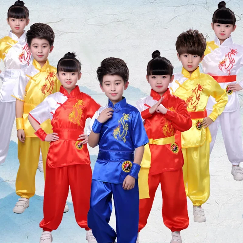 Chłopiec Tai Chi Kostium Tang Garnitur Dziecko Kung Fu Sztuka walki Mundur Dzieci Tradycyjna chińska odzież Dziewczyna Wushu Zestawy