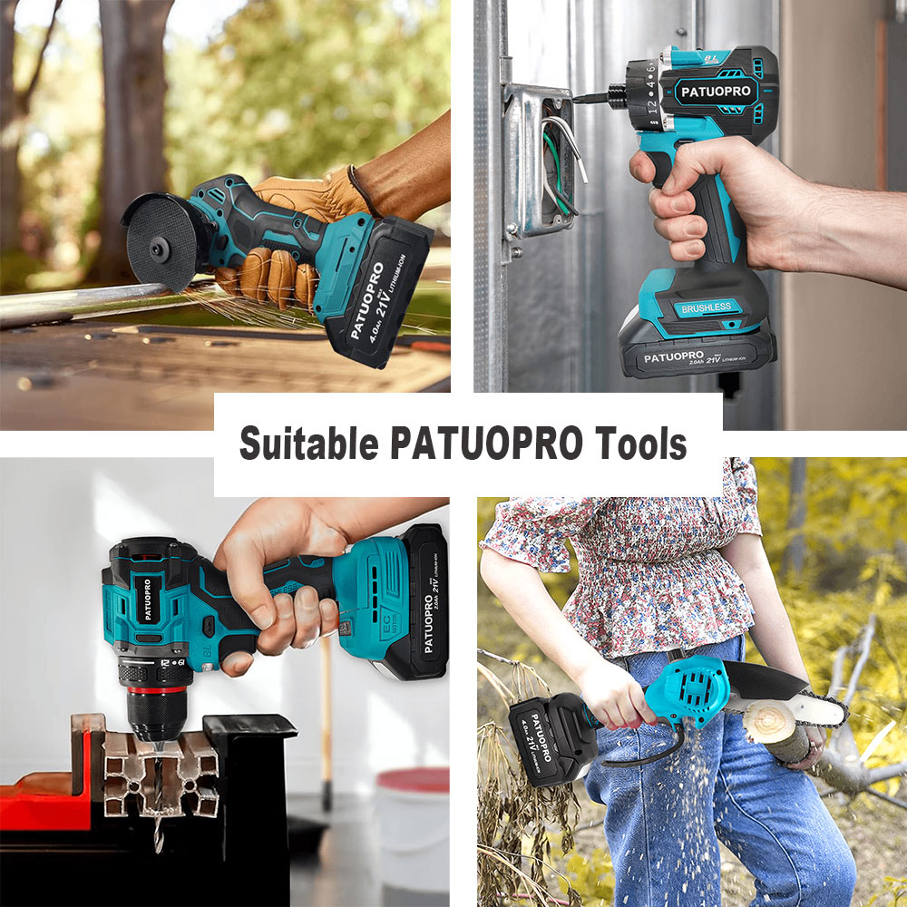 PATUOPRO 18-21V 2.0 4.0 6.0 8.0Ah Rechargeable Lithium Battery For Makita 18V Brushless Electric Drill Wrench Saw Screwdriver