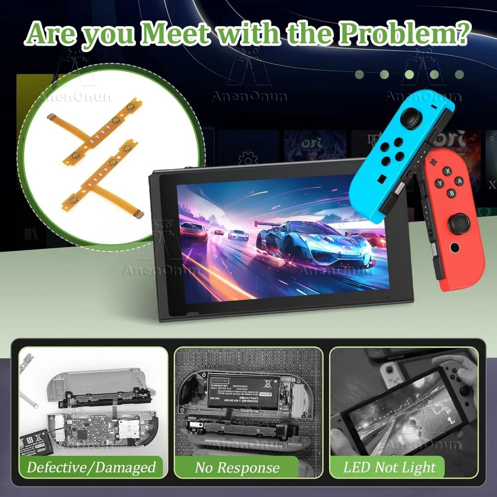 SL/SR Button Flex Cable for Switch/Switch OLED Premium Joy Con Key Ribbon Side Indicator Light Cable Replacement Repair Parts