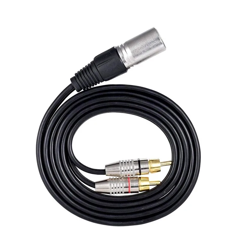 Rca-オーディオ線2rcaからxlr,オス/メス,2 lotusからオーディオケーブル,0.3メートル,3コア銅線