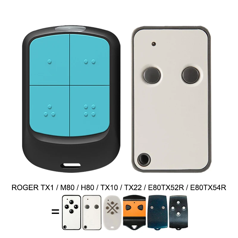 Roger E80 TX52R 2 433.92 MHz E80/TX52R/2 E80/TX54R/2 Código fijo Puerta de garaje Control remoto Roger H80 TX22 M80 TX44R TX12 TX14
