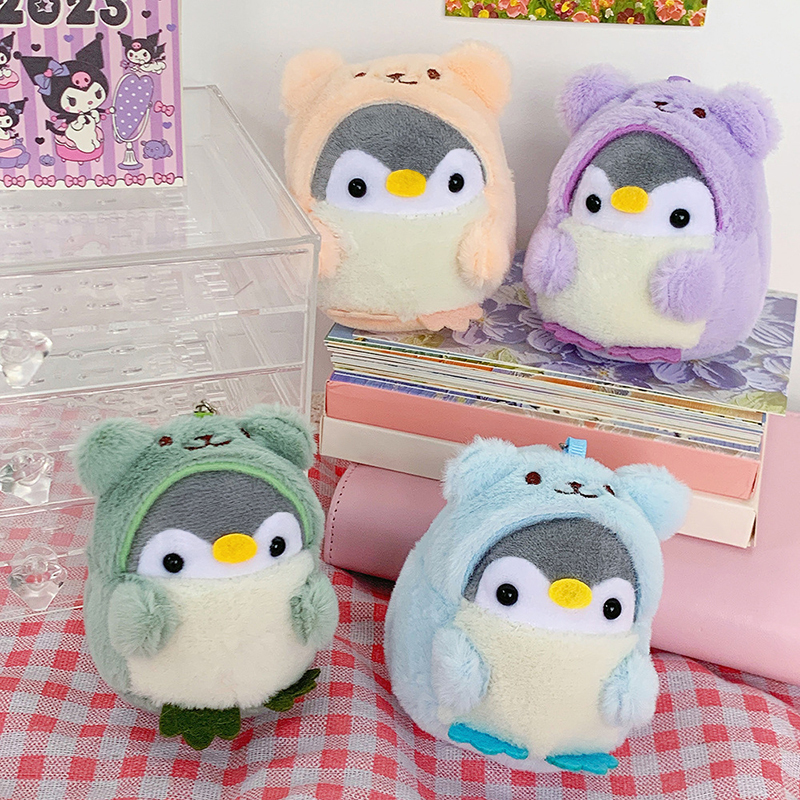 2023 Schattige Pinguïn Pop Meisje Cartoon Auto Creatieve Pluche Sleutelhanger Kawaii Dame Tas Accessoires
