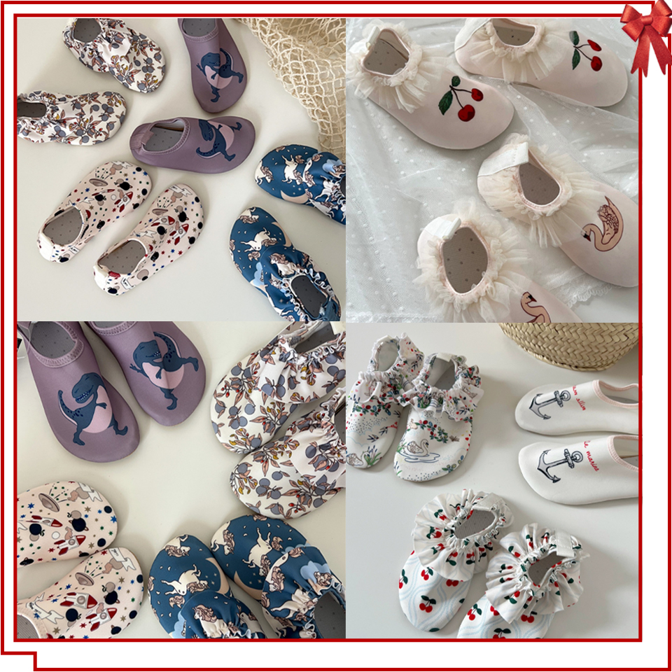 Детские кроссовки для водных видов спорта с принтом KS, милая пляжная обувь для маленьких мальчиков и девочек, обувь для плавания цвета морской волны, детские домашние уличные тапочки