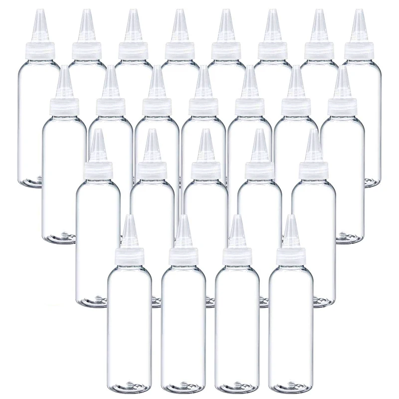 Bouteilles transparentes à bouche pointue, 10 pièces, 10/30/50/60/100/120ml, bouteilles à aiguilles en plastique compressibles, bouteille de pâte de couleur, bouteille de colle d'encre
