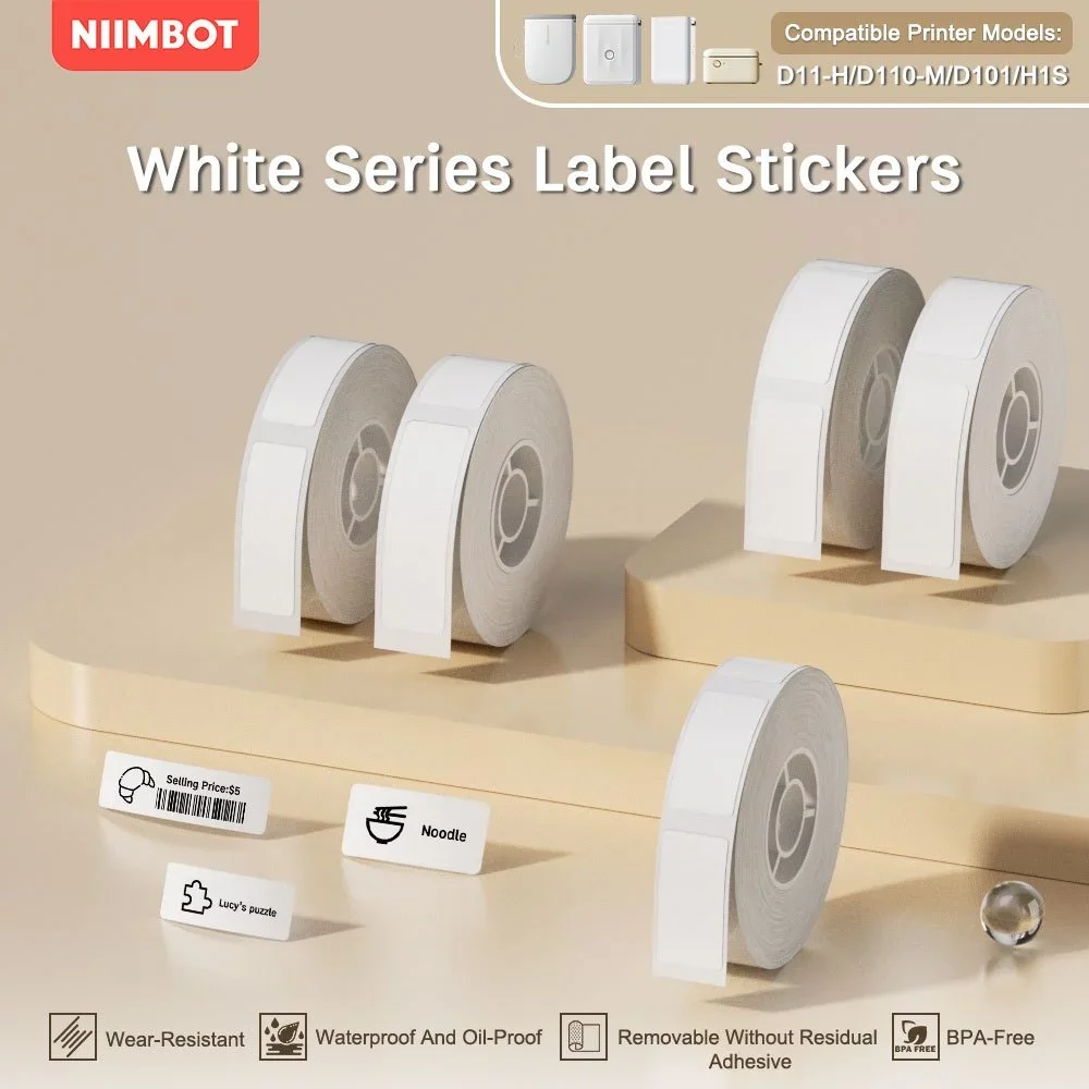 NiimBot D11/D110/D101 Glow-in-the-dark Schakelaar Thuis Stickers Thermische Label Roll Afdrukken papier voor Thermische Label Printer