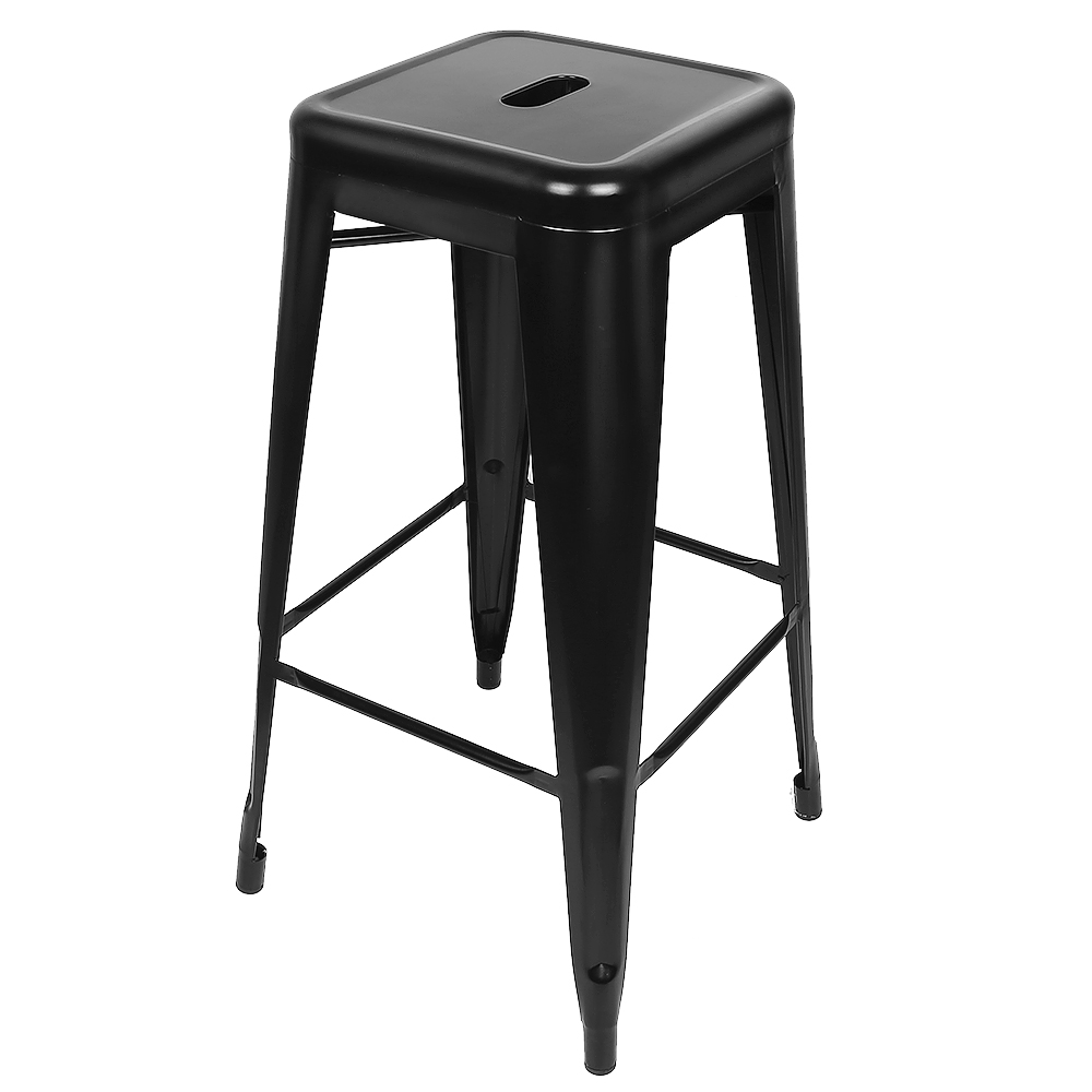 Set van 4 stapelbare industriële barkrukken thuis restaurant keuken metaal hoogte 76 cm capaciteit 150 kg