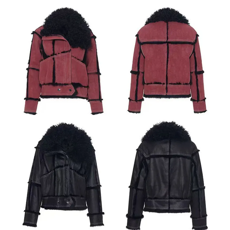 2024 ฤดูใบไม้ร่วงและฤดูหนาวขนสัตว์สั้นผู้หญิงSheepskin Jacketฟอกหนังนิ่มผ้าธรรมชาติ 100% กระต่ายขนสัตว์ซับผู้หญิงขนสัตว์