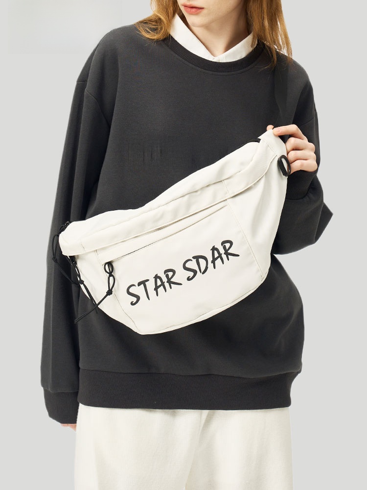 POY ®   新しい大容量の女性のクロスボディバッグカジュアルシングルショルダースリングバッグスタイリッシュなレジャーチェストバッグファッショナブルなナイロン