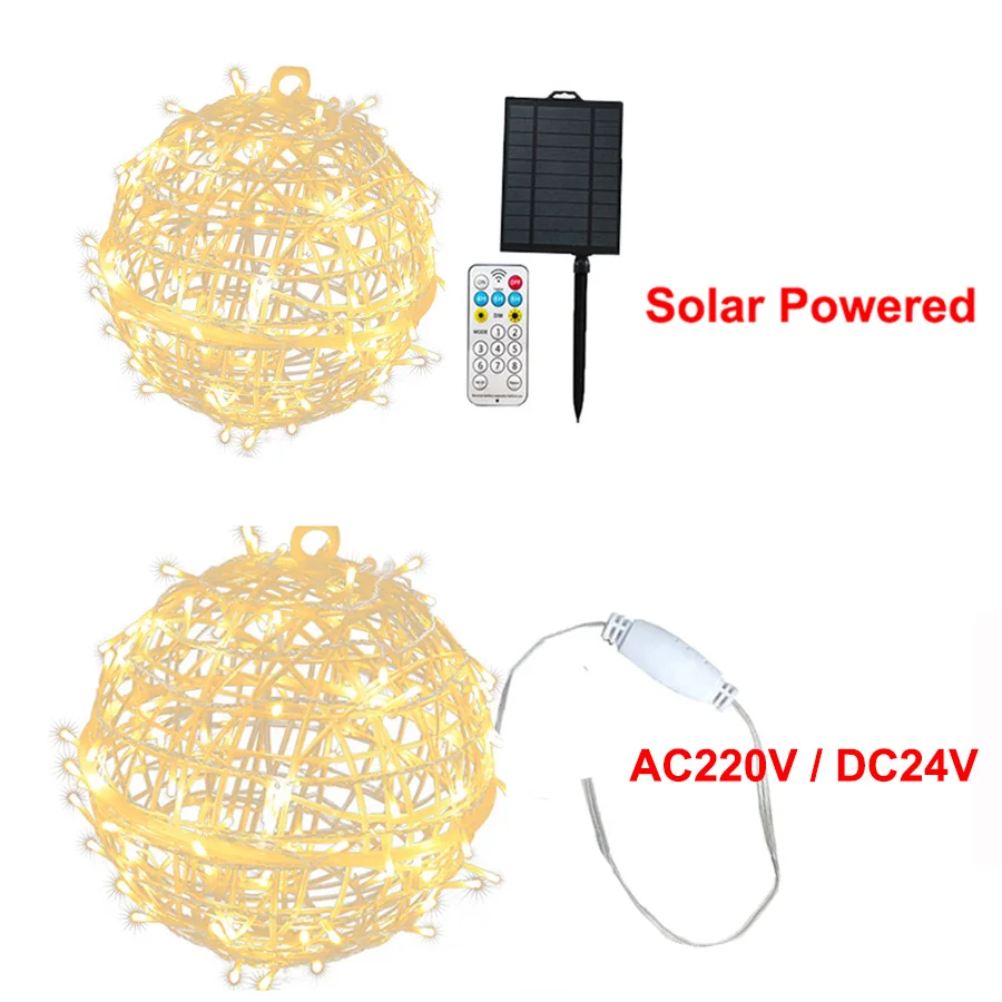 30CM Big Globe Ball Solar String Licht Outdoor Weihnachten Solar Girlande Fee Licht Hochzeit Party Globus Solar Hängen Licht