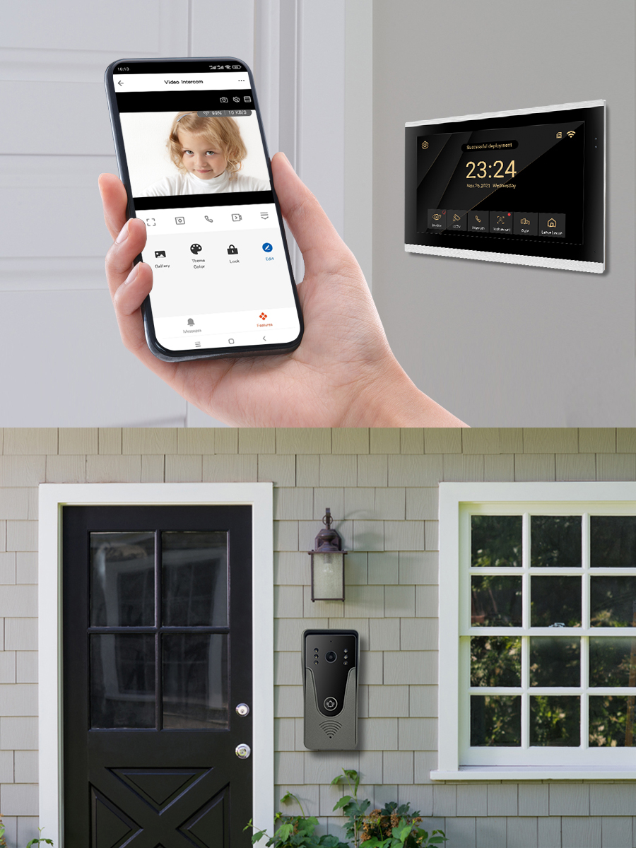 Hayway-Tuya Intercomunicador de Vídeo Inteligente, Sistema de Vídeo Porteiro WiFi, Câmera 1080P Campainha, Monitor Full Touch Screen para Casa, 10"