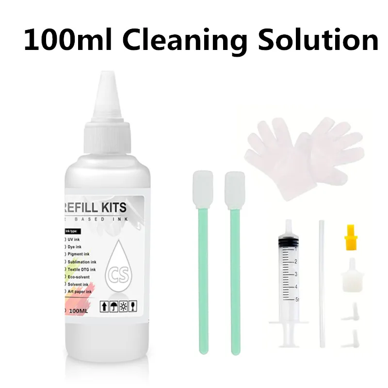 100ML Reinigingsvloeistof Kit Voor Epson HP Canon Brother Inkjet Printer Reinigingsoplossing Voor Dye Pigment Sublimatie Inkt Lichtroze