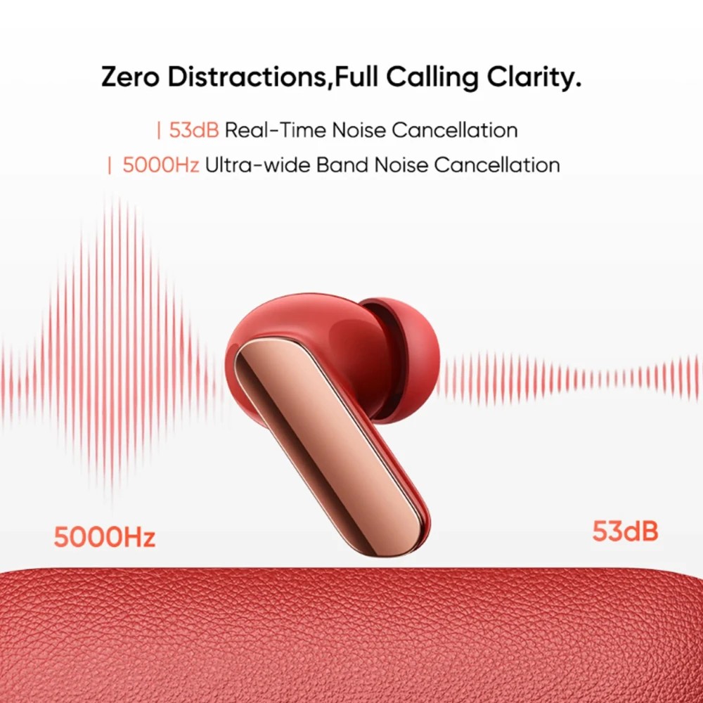 Version mondiale realme Buds Air 7 Pro 53dB suppression Active du bruit véritable écouteur sans fil 48 heures batterie Bluetooth 5.4 casque