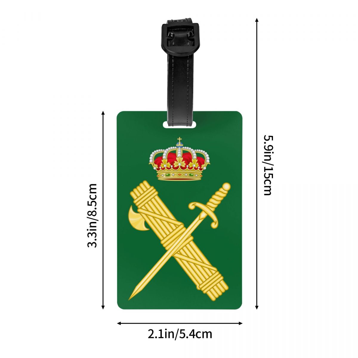 スペイン民間警備隊のカスタムエンブレムスーツケース用荷物タグスペイン紋章プライバシーカバーIDラベル