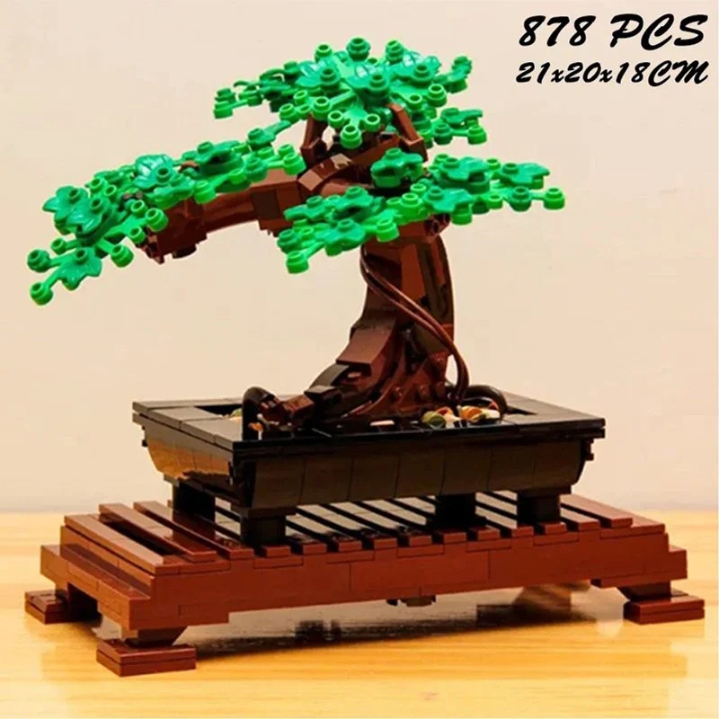 Miniso Disney Creative Fit Lego 10281 Bonsai-Baum, Blumenstrauß, Bausteine, Modell, Pflanze, Topfziegel, Spielzeug für Kinder, Geschenk