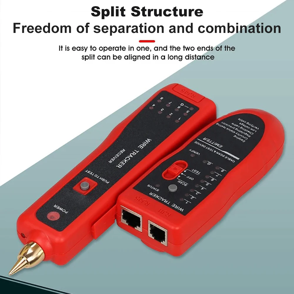 Kebidumei-probador de Cable de red LAN Ethernet, RJ45, RJ11, buscador de línea LAN, rastreador de cables telefónicos, receptor, herramienta de reparación de red