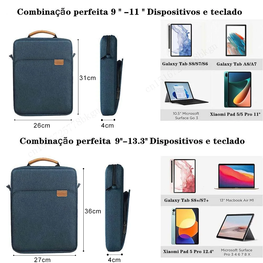 Bolsa de Manga para iPad Pro, Bolsa Bolsa, 12, 9, 11, 10, Ar 5, 4, 3, 10,9, 10.2 Polegada, 9ª, 8ª, 7ª Geração, 2021, 2022
