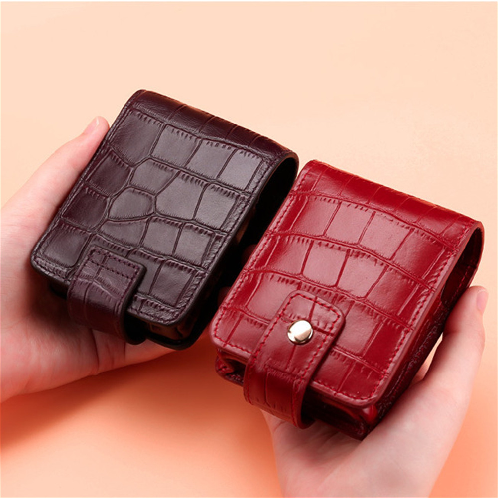 Lipstick Cosmetic Bag with Mirror Women Travel Makeup Bag Crocodile Pattern Pu Mini Toiletry Organizer Pouch Storage Makeup Case
