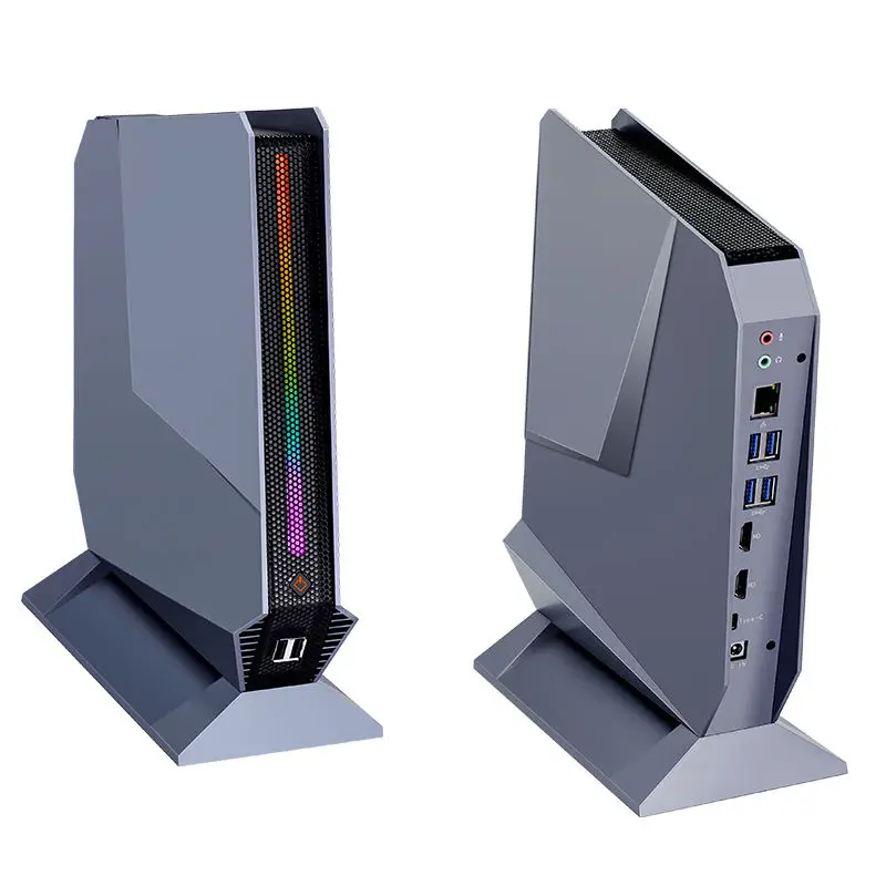 Gaming Computer Mini PC In-tel I9-13900H I7 RTX 4060 3050 8G GDDR6 14C/20T RGB Lights Mini Desktop Computer 2X HD-MI Type-C