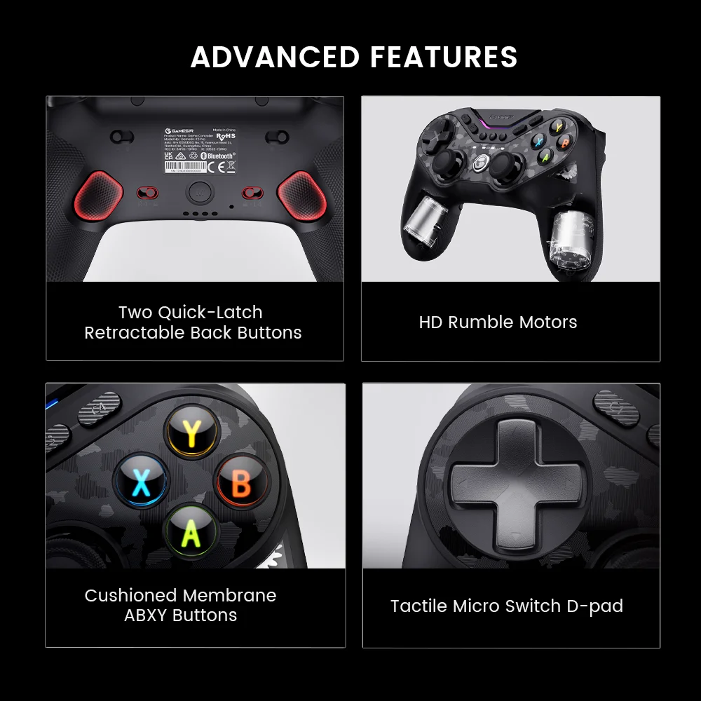 Контроллер GameSir Tarantula Pro Switch, беспроводной геймпад с 9 отделениями кнопками, 6-осевым гироскопом, триггерами с эффектом Холла и NFC