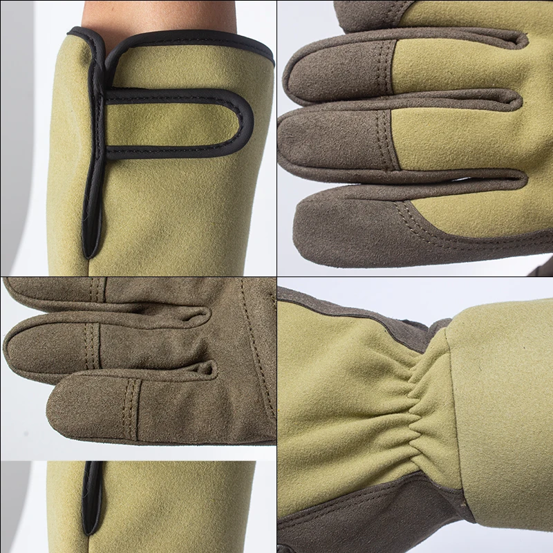 1 par de guantes largos de jardinería, guantes de jardín a prueba de espinas, guantes de trabajo transpirables para poda de rosas para excavar, plantar y podar