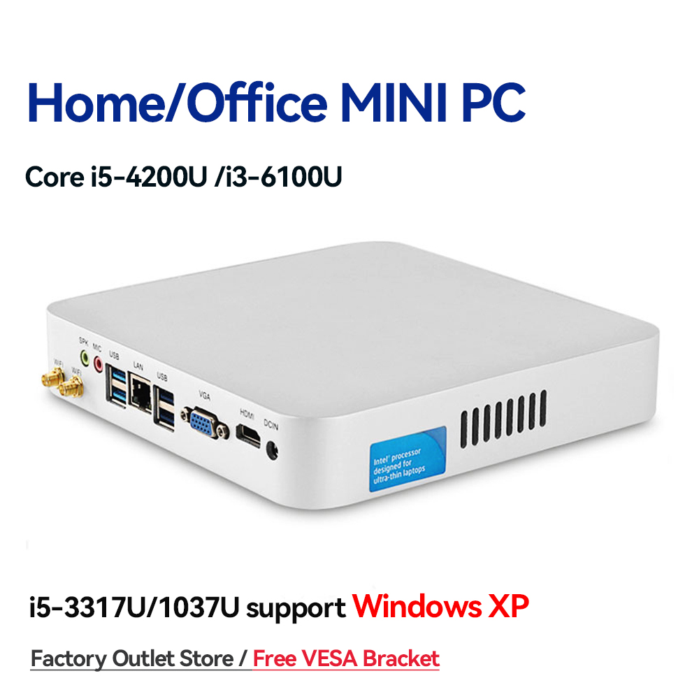 Mini PC HTPC Core i5 3317U 4200U Windows 10, ventilador enfriador, 8 GB de RAM, DDR3L, HDMI, Wifi, oficina, hogar, escritorio