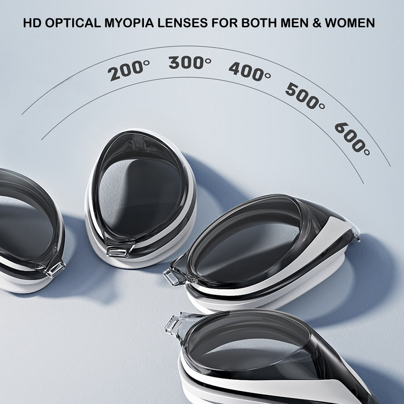 ブランド近視水泳ゴーグル女性男性小さなフレームプール光学ガラス HD 防曇眼鏡水泳用品視度 -2.0 〜 -6.0