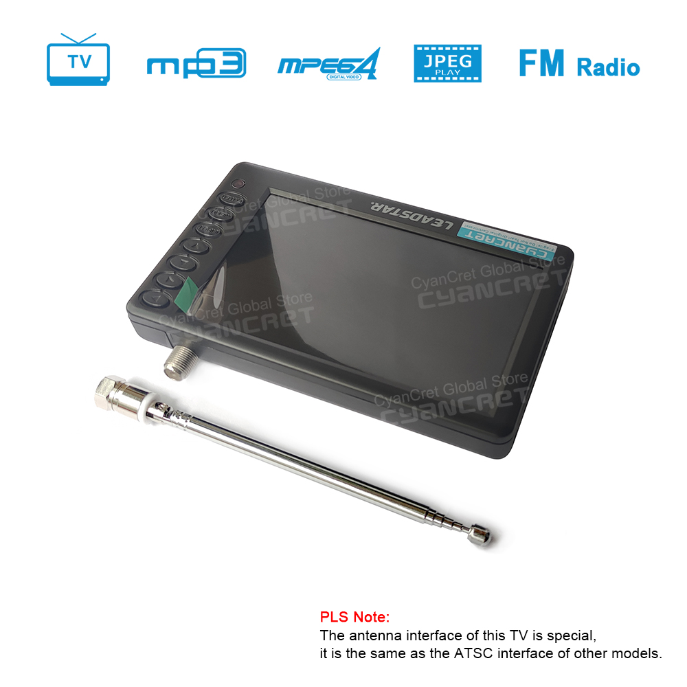 LEADSTAR D5 Portable TV Pocket TV 5 Inch DVB-T2 TDT DTT Digital and Analog Mini Small Car Television Support USB TF AC3