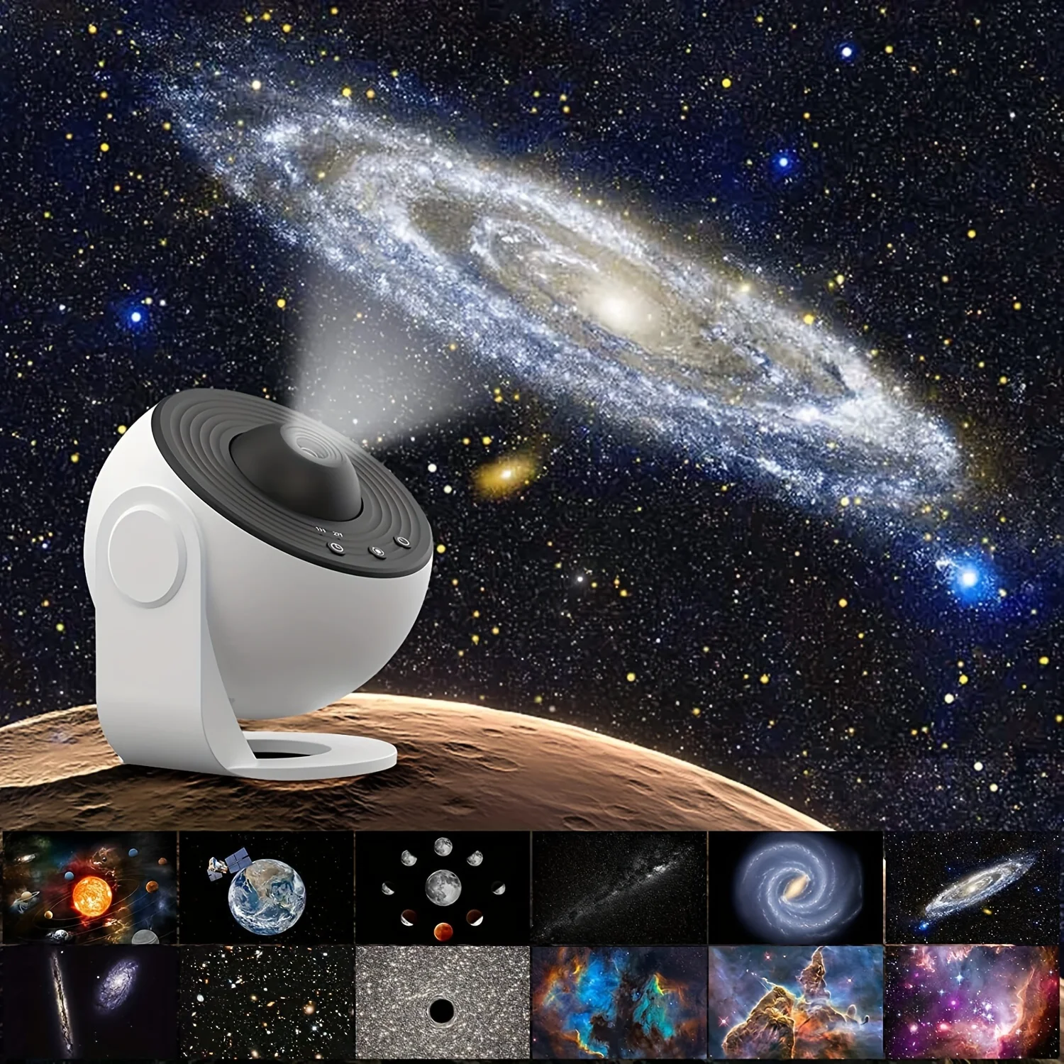 1 szt. Lampka nocna LED Planetarium Projektor Galaktyki i Gwiazd 360 °   Obróć na Halloween, Walentynki, prezent, dekoracja ślubna do sypialni