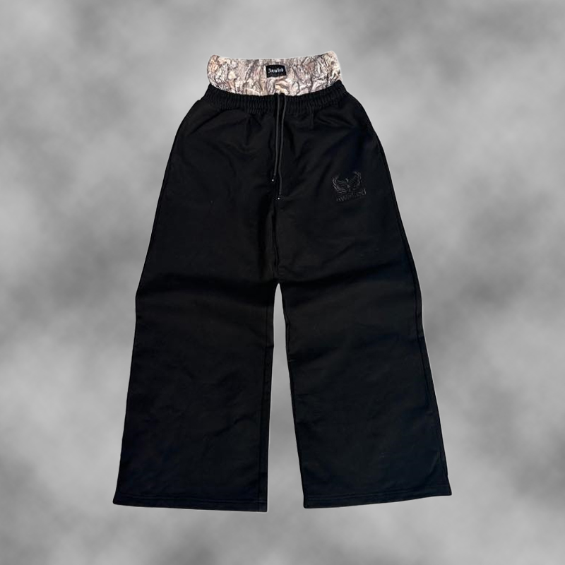 Y2K トレンドスウェットパンツ迷彩刺繍柄ストリート男性女性服レトロ迷彩だぶだぶのパンツユニセックスワイドレッグパンツ