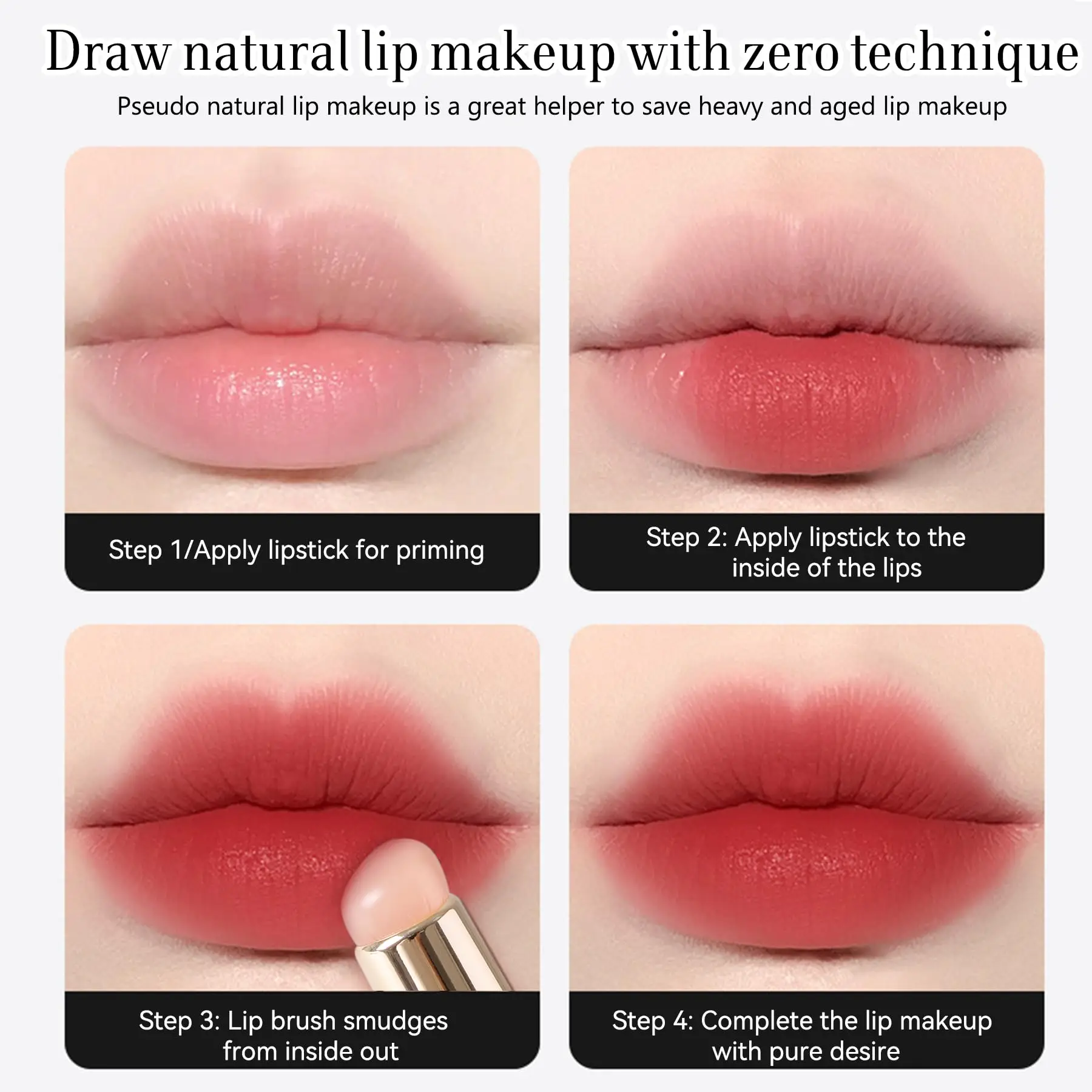 Pincel de labios de silicona, aplicador de pinceles de labios de cabeza redonda con cubierta para corrector de bálsamo de brillo de lápiz labial