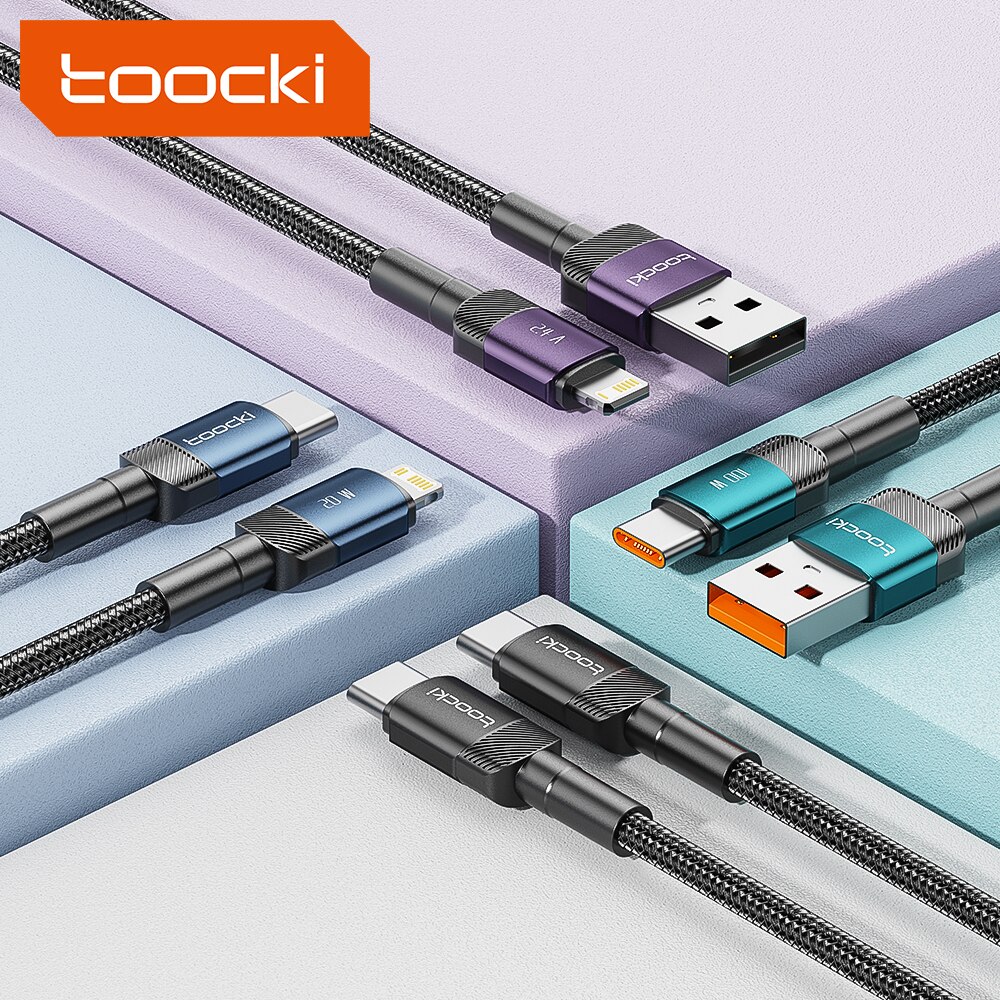 Toocki USB Type C Cable Fast Charging USB C Charger Cord For iPhone 15 14 13 12 11 Huawei P40 P30 Realme Oppo Oneplus Power Bank