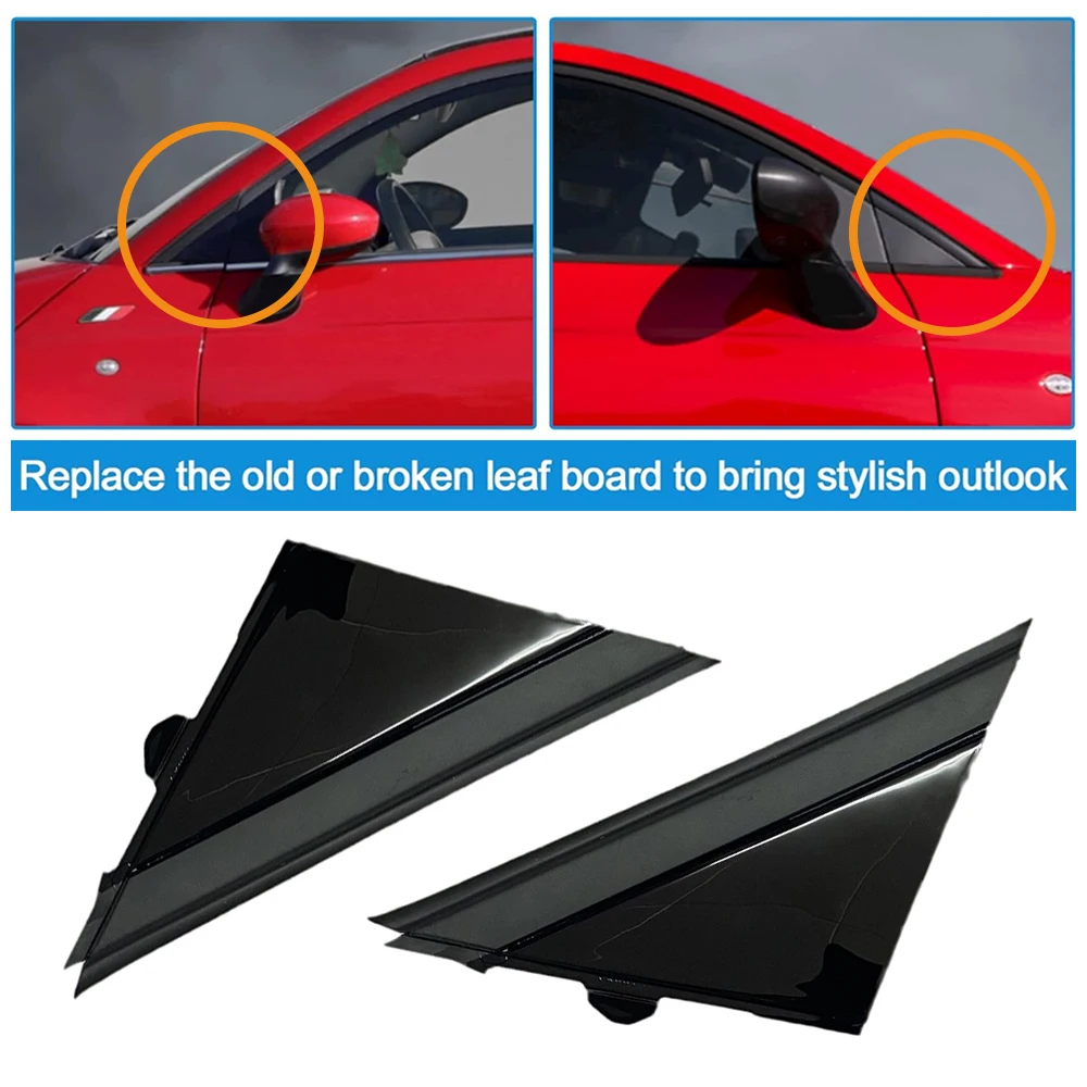 Molding Door Mirror Triangle plate Cover For FIAT 500 2012-2019 Flag Cover Front Window A-pillar Triangle 1SH17KX7AA 1SH16KX7AA