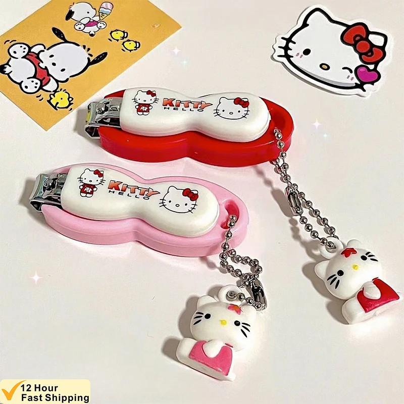 Sanrio Hello Kitty nagelknipper Leuke cartoon roestvrijstalen manicure nagelknipper Creatieve draagbare grote nagelknipper