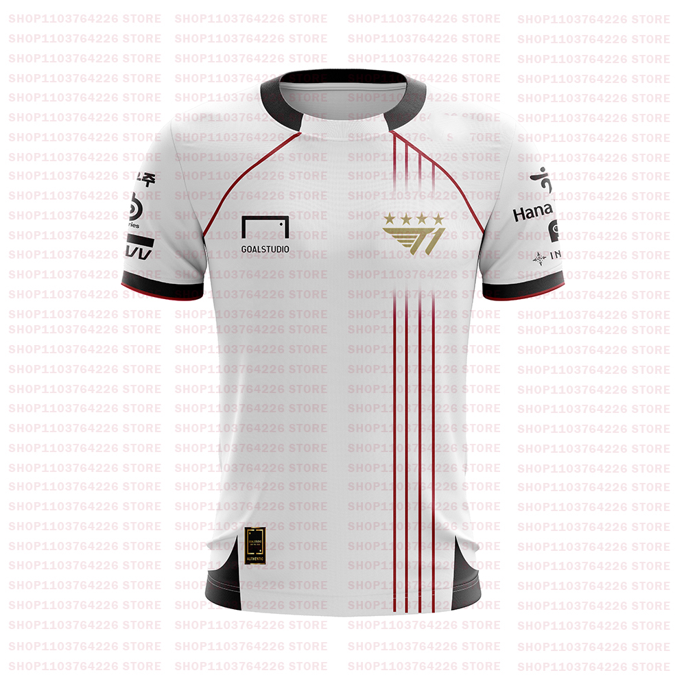 2024 Skt T1 Униформа Джерси Футболка для киберспорта LoL S14 Faker Мужская футболка Спортивная игра 3d Детская футболка с короткими рукавами