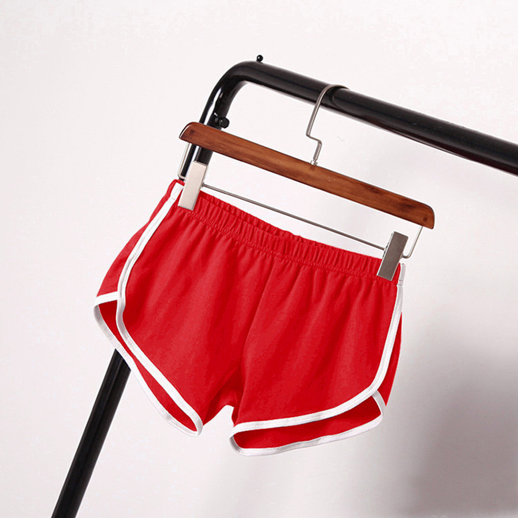 Mulheres vermelho cintura baixa shorts ativos casual sólido verão esportes senhora shorts cintura elástica treino solto ajuste yoga feminino shorts