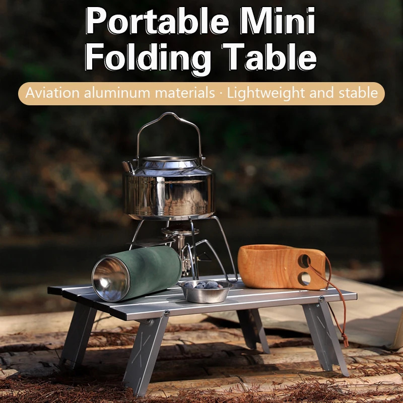 Outdoor Ultra Lightweight Portable Mini Aluminum Alloy Table Ultra Small Folding Leisure Table Tent Camping Table Tea Table