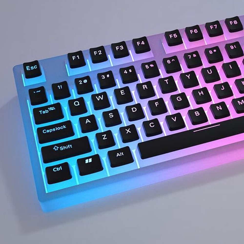 129 klawiszy Klawiatura Keycap Profil OEM Materiał PBT Nakładka na klawisze do Mx Hot Swap Mechaniczny przełącznik klawiatury Przezroczyste nasadki na klawisze Pudding