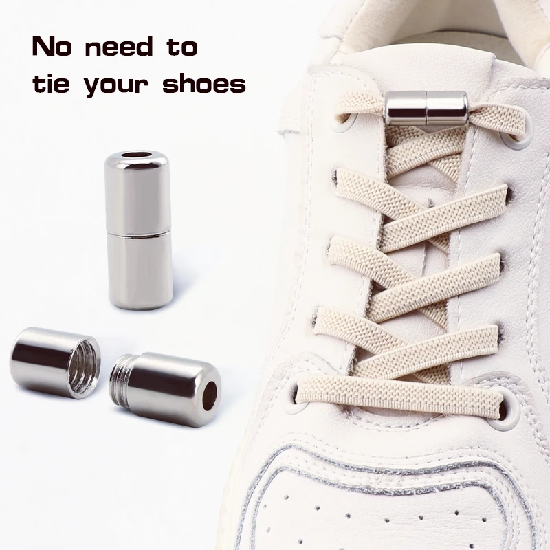1 par de cordones elásticos para zapatillas, cordones sin cordones para zapatos, cordones con cierre de cápsula sin corbatas, cordones planos de 0,6 cm para niños y adultos