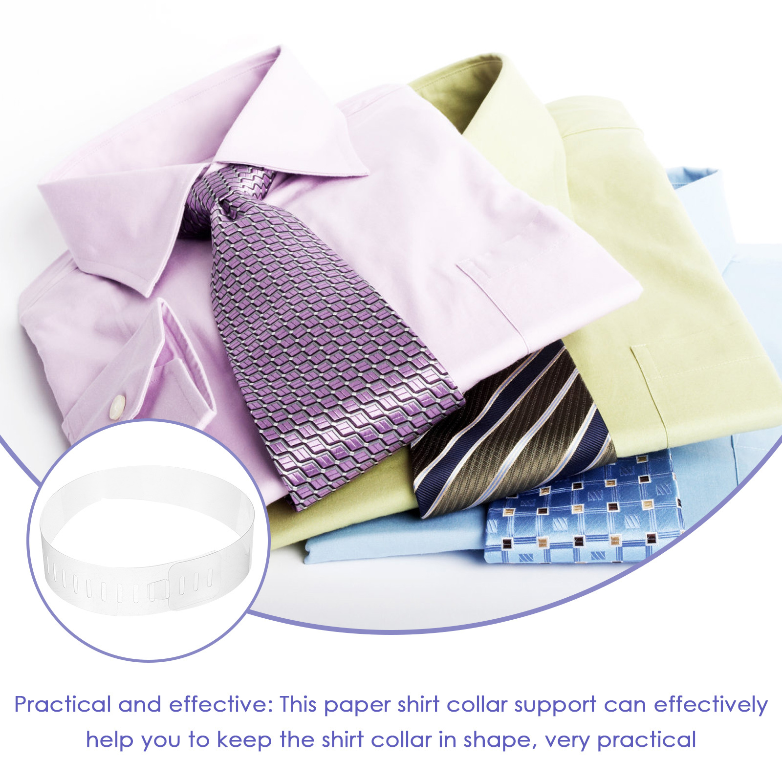 100 шт., прозрачный пластиковый воротник рубашки из ПВХ, регулируемые вставки для мужчин, рубашки, принадлежности для воротников