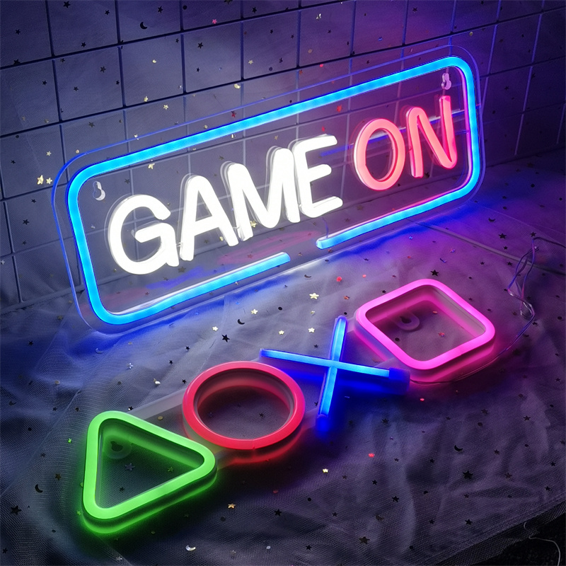 Game on Gamer LED-Schild USB-betriebener Game Player LED-Neonschild für Wanddekoration Game Room Decor Area Man Cave Pub Geschenk für Jungen