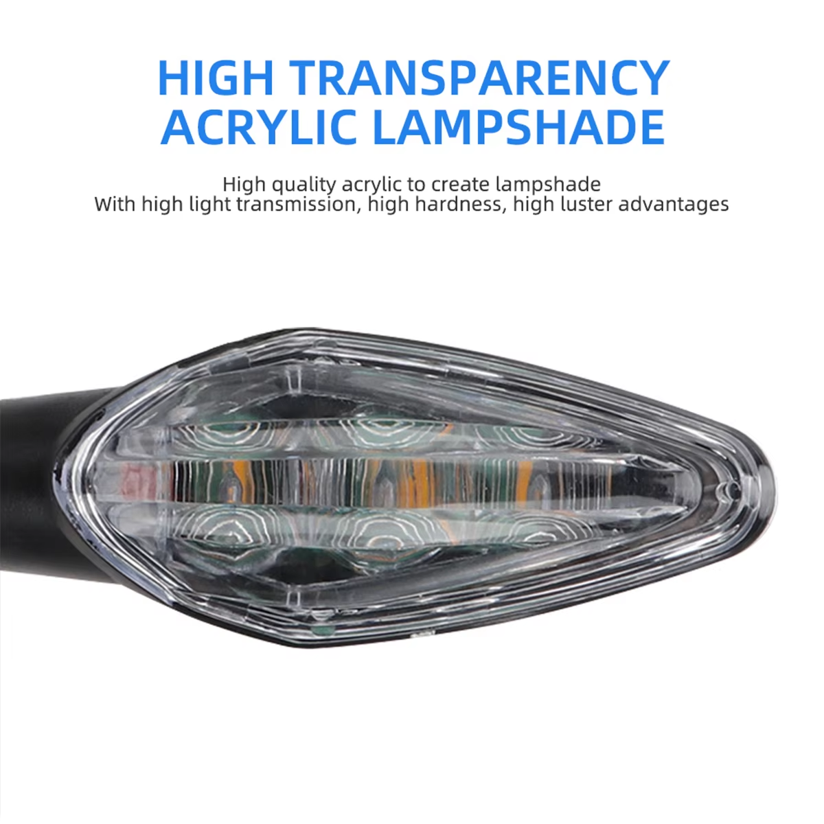 2Pcs 3led Motorfiets Signaallichten Rijden Licht Achterlicht Waarschuwingslampje Versieren Richtingaanwijzers Geen Knipperende Drl