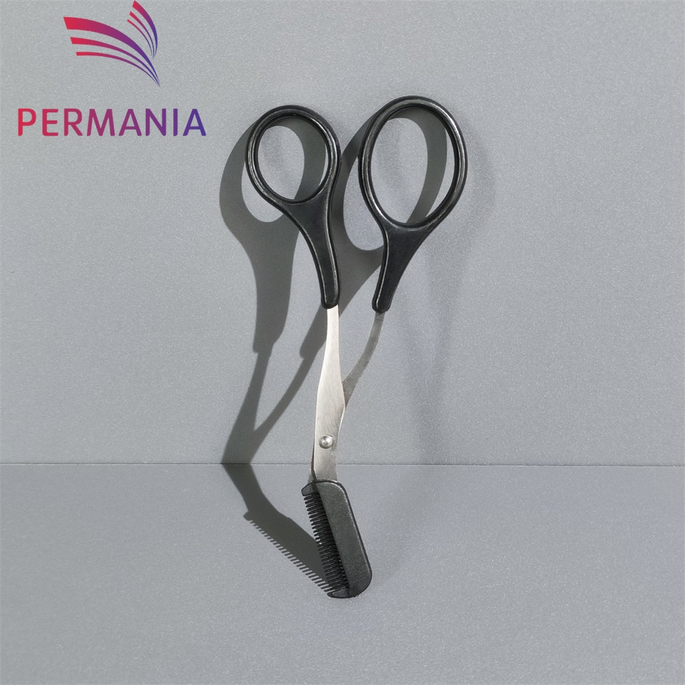 Eyebrow Trimmer Scissor With Comb Female Male Eyebrow Eyelash Scissors Safety Stainless Steel Face Razor Makeup Beauty Scissors