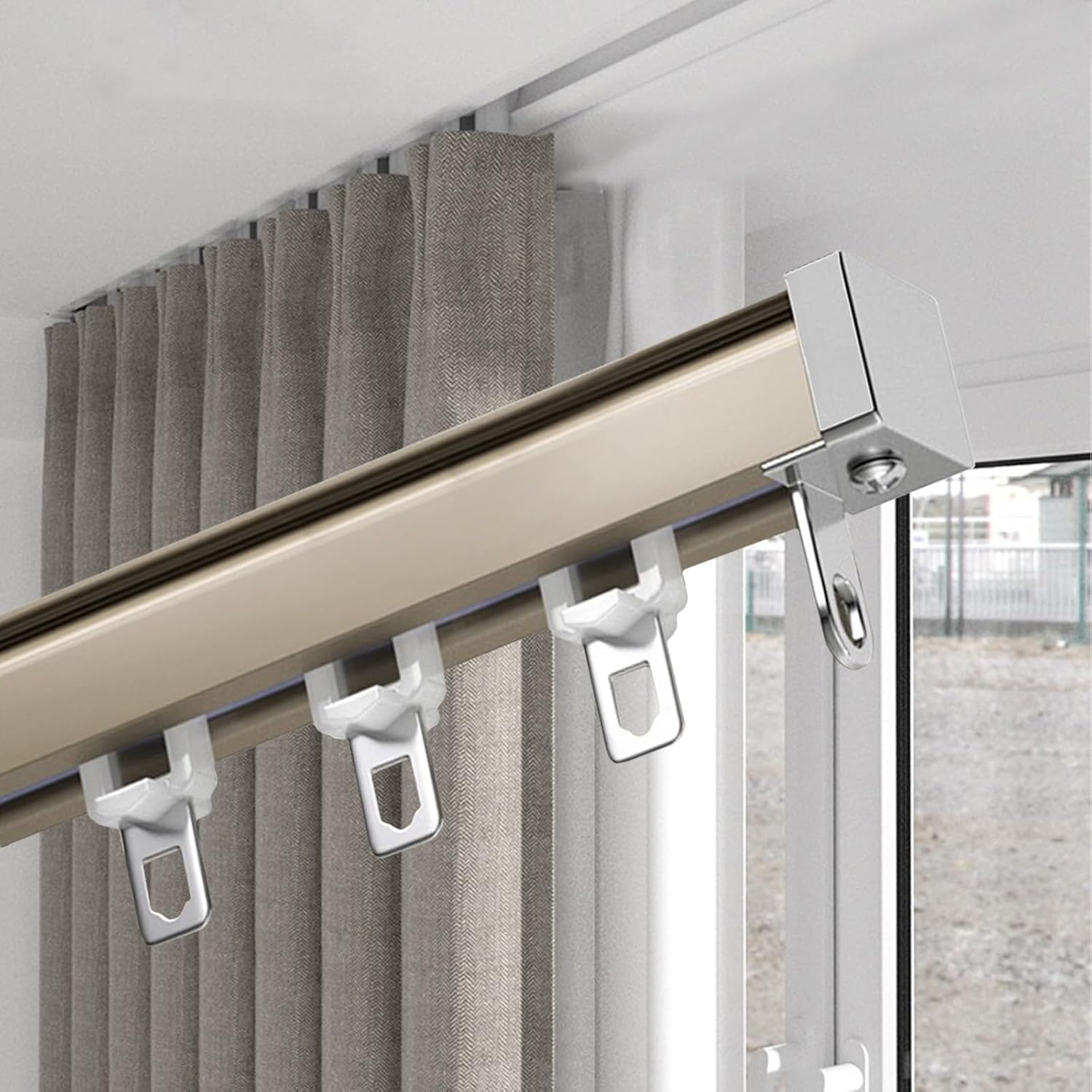 de aleación de aluminio resistente para montaje en techo o pared con riel divisor de habitación flexible silencioso con 2.0 2.5