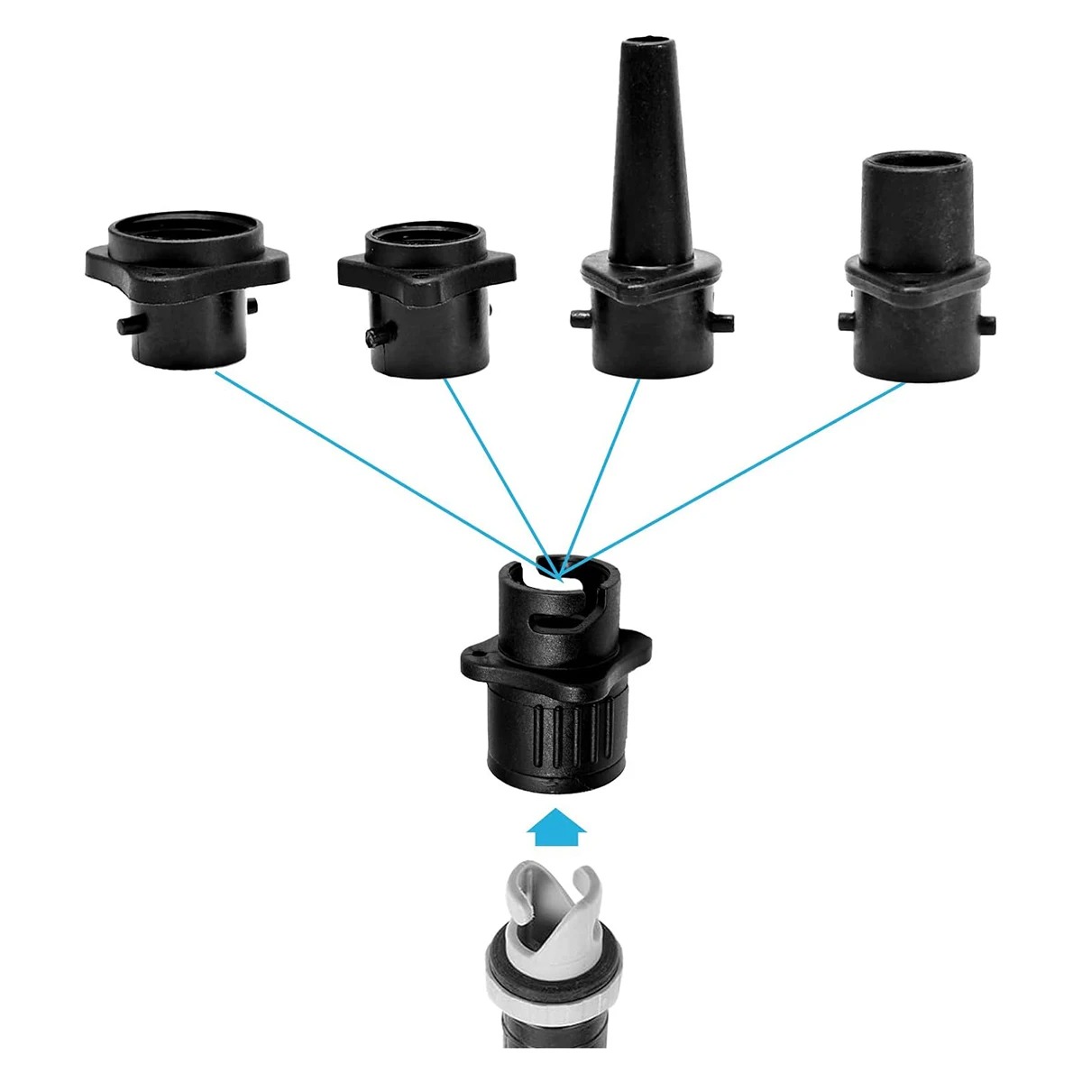 Luchtventieladapter Roeien Rubberboot Kano Kajak Luchtventieladapter Opblaasbare compressorpompconverter voor SUP Board