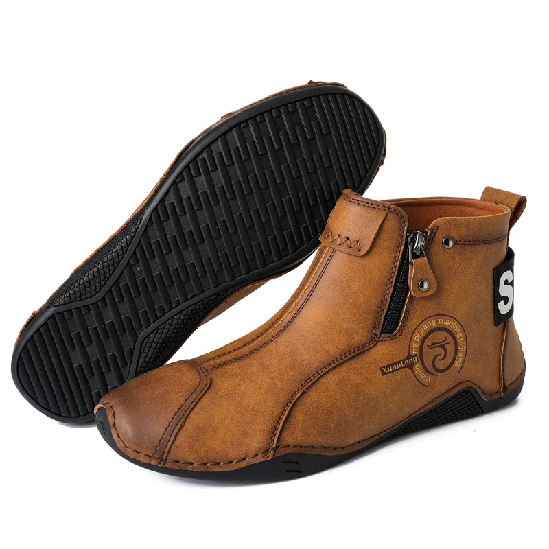 Otoño e Invierno nuevas botas cortas para hombres zapatos de algodón de fondo plano Retro clásico británico zapatos casuales deportivos de negocios al aire libre
