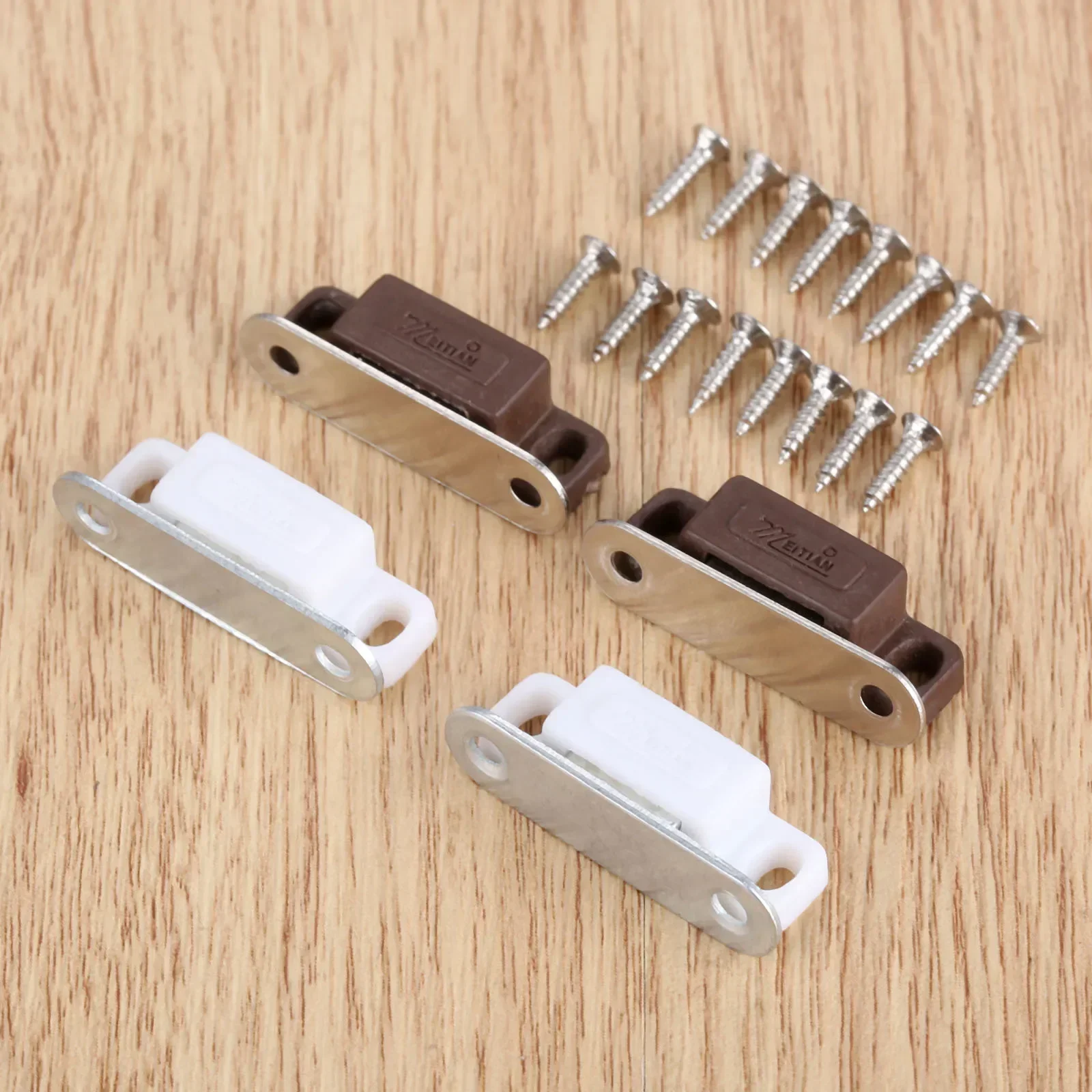 5 chiếc Nhỏ Cửa Từ Bắt Bếp Tủ Tủ Quần Áo Tủ Chốt Bắt Vít Trắng Nâu Tủ Phần Cứng 27x10mm