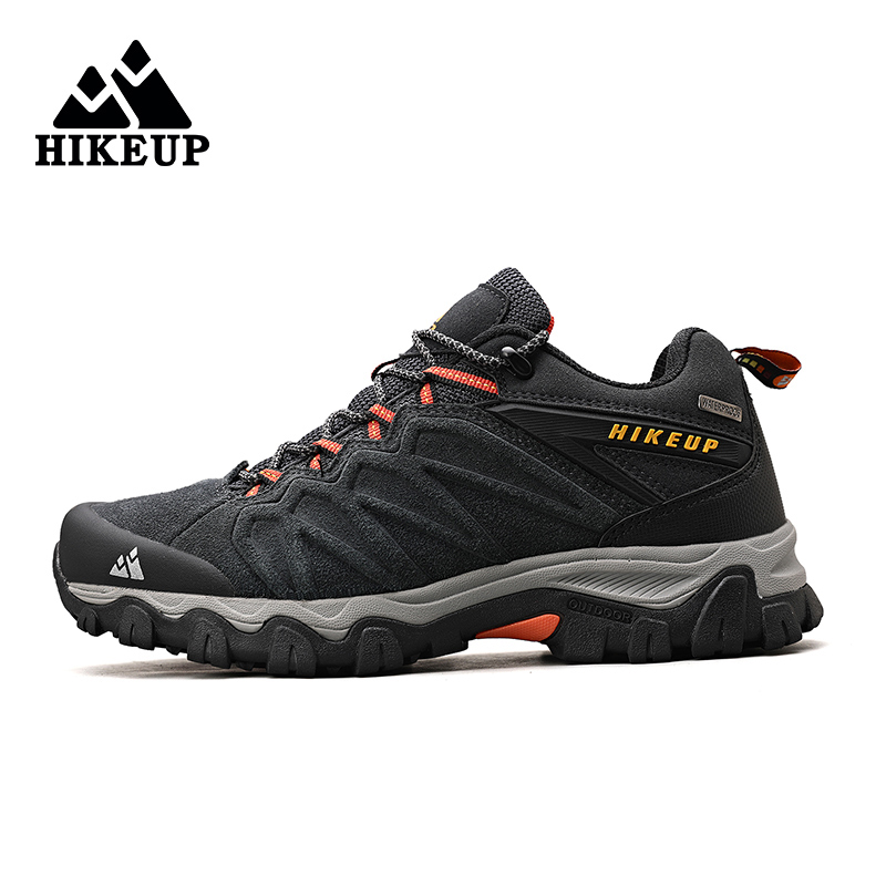 Hikeup Wanderschuhe für Männer Leder Trekking stiefel Camping Stiefeletten Herren Jagd Berg taktische Turnschuhe Mann
