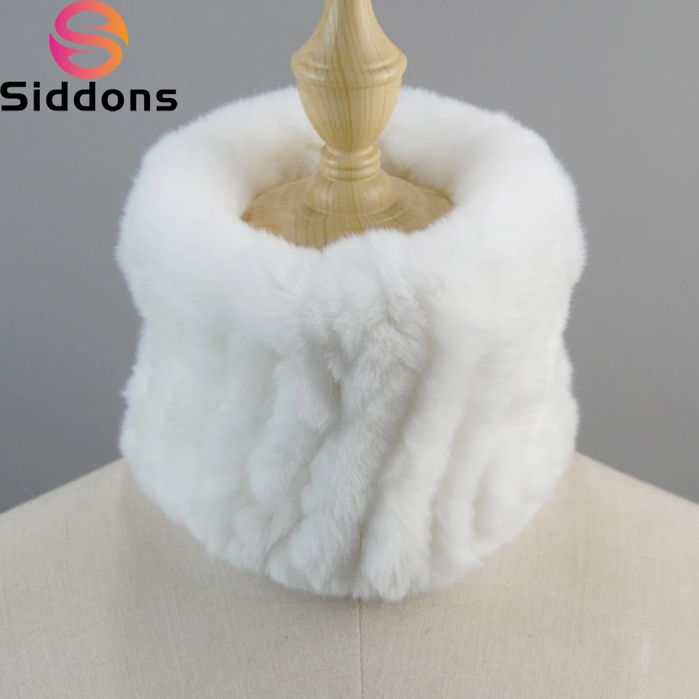 Bufanda de piel auténtica hecha a mano para mujer, bufanda de piel elástica tejida, diademas de piel de conejo Rex auténtica, anillo de piel Natural para niña, bufandas de redecilla
